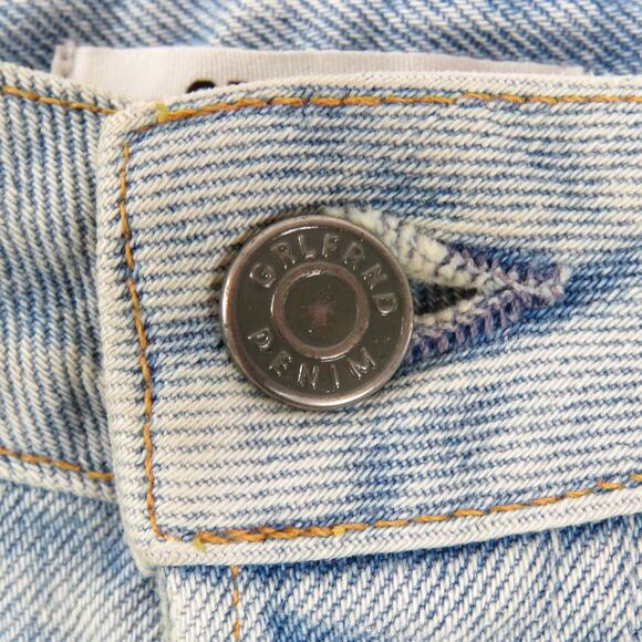 Revolve Grlfrnd Rhoda Ripped Denim Skirt in I Got Mine Lightwash Mini Skirt 28 - Picture 7 of 10